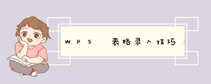 WPS 表格录入技巧